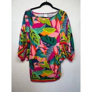 Trina Turk Rainforest Womens Beach Tunic Cover Up Small NEW